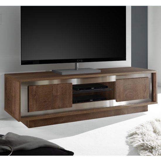 Borden Wooden 2 Doors TV Stand In Cognac Oak