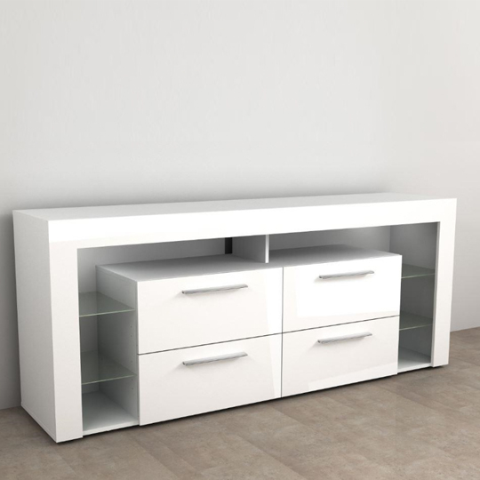 Read more about Borealis hi-fi lowboard tv unit in high gloss white