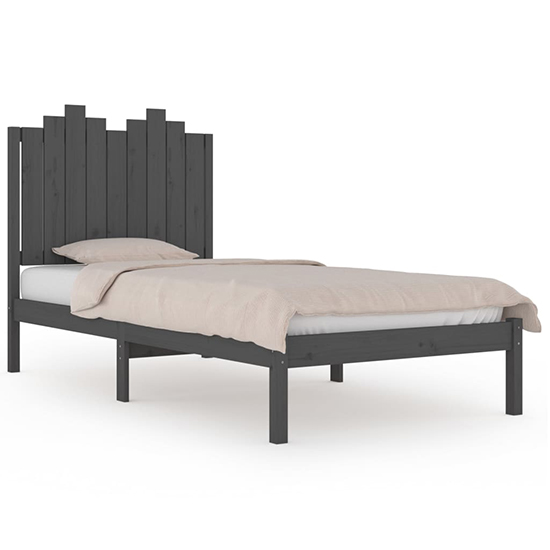 Boreas Solid Pinewood Single Bed In Grey_2