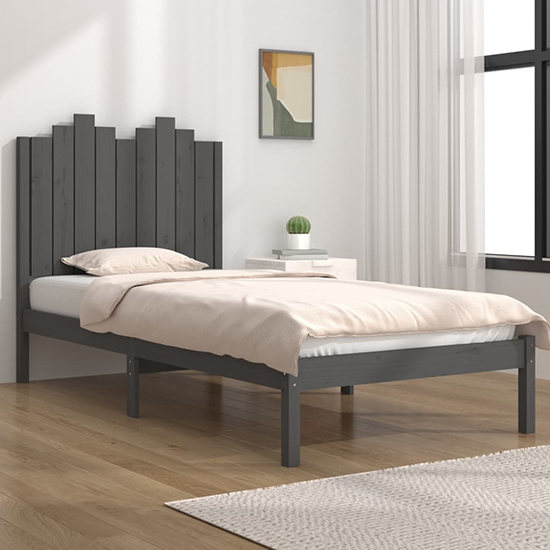 Boreas Solid Pinewood Single Bed In Grey_1