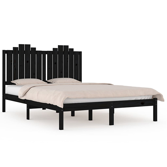 Boreas Solid Pinewood Small Double Bed In Black_2