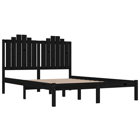 Boreas Solid Pinewood Small Double Bed In Black_3