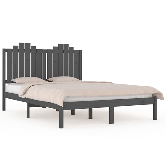 Boreas Solid Pinewood Super King Size Bed In Grey_2