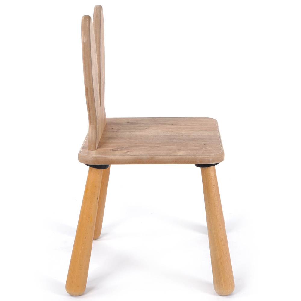 Borin Solid Pine Bunny Shape Kids Chair in Oak