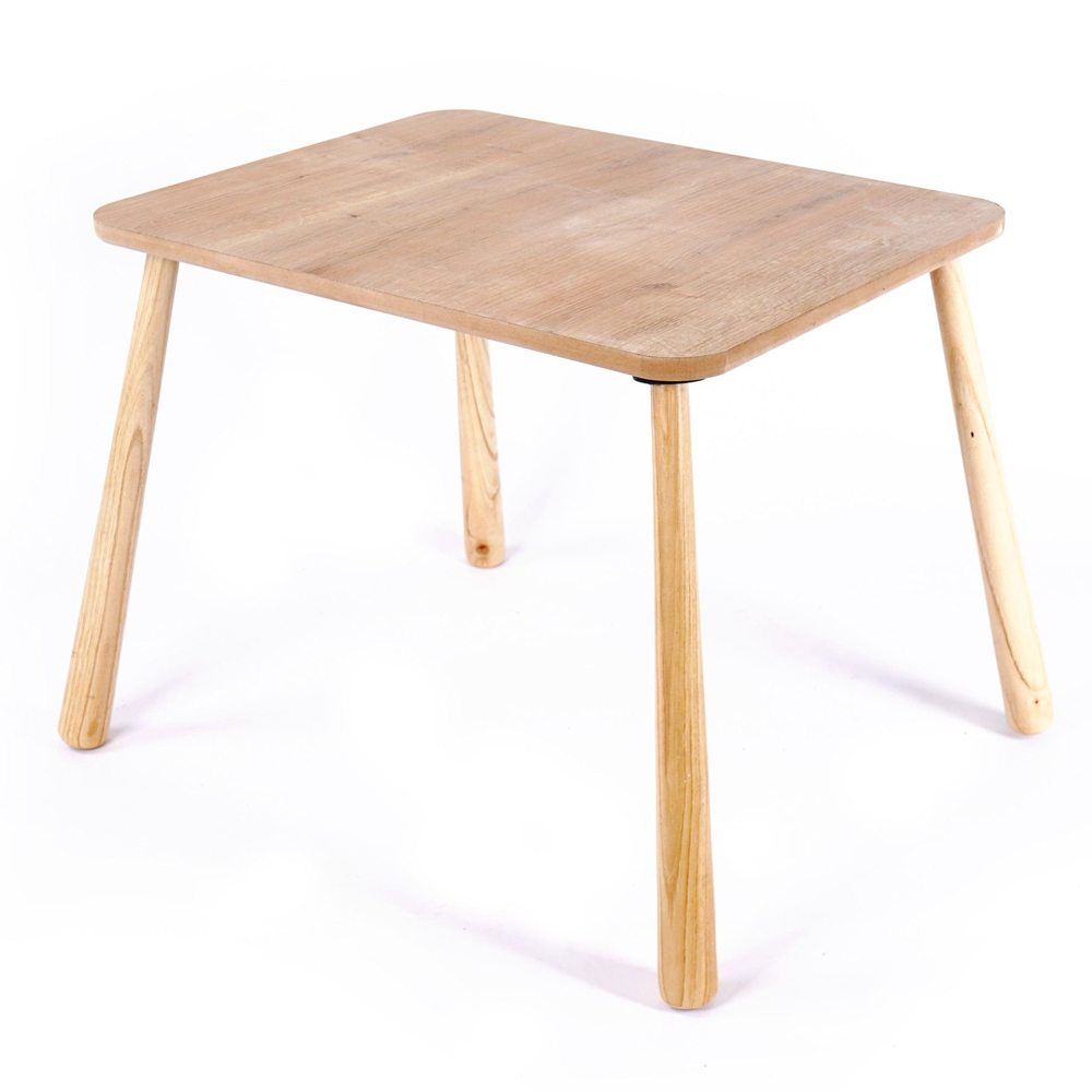 Borin Solid Pine Bunny Shape Kids Table and Chair Set in Oak