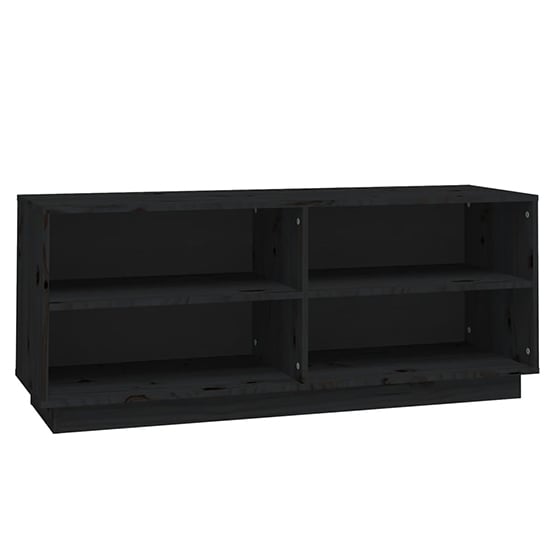 Boris Pinewood Shoe Storage Bench With Shelves In Black_2
