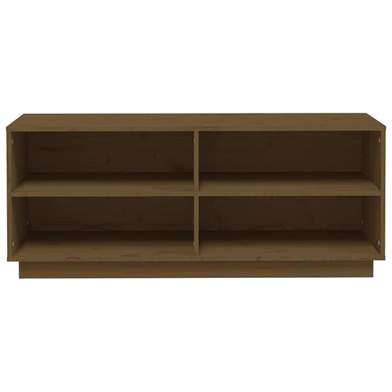 Boris Pinewood Shoe Storage Bench With Shelves In Honey Brown_3