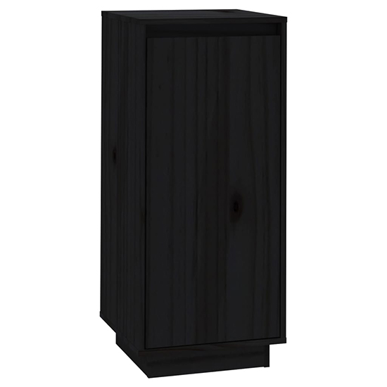 Boris Pinewood Shoe Storage Cabinet With 1 Door In Black