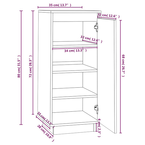 Boris Pinewood Shoe Storage Cabinet With 1 Door In Grey_6