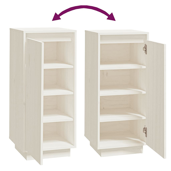 Boris Pinewood Shoe Storage Cabinet With 1 Door In White_5