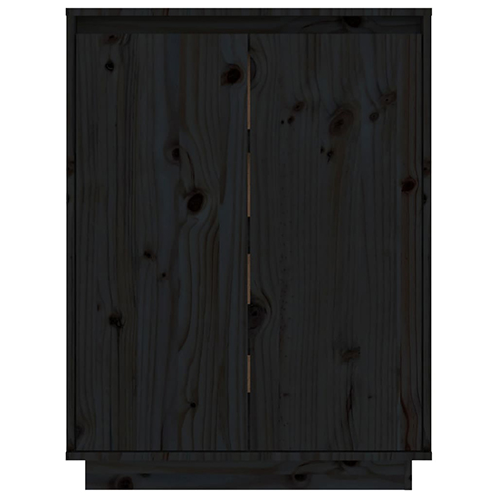 Boris Pinewood Shoe Storage Cabinet With 2 Doors In Black_4