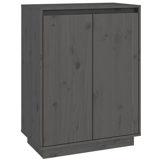 Boris Pinewood Shoe Storage Cabinet With 2 Doors In Grey_3