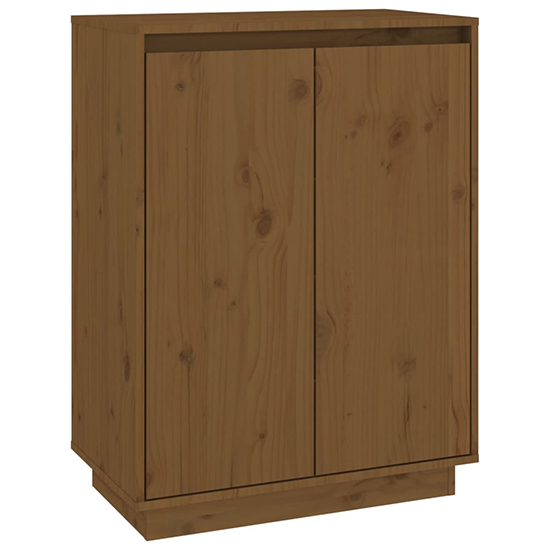 Boris Pinewood Shoe Storage Cabinet With 2 Doors In Honey Brown_3