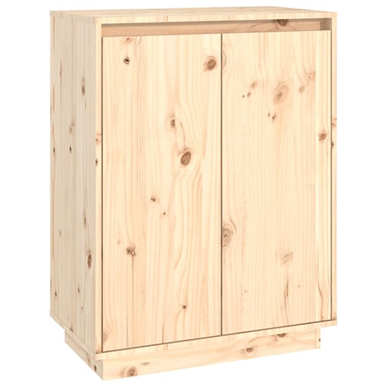 Boris Pinewood Shoe Storage Cabinet With 2 Doors In Natural