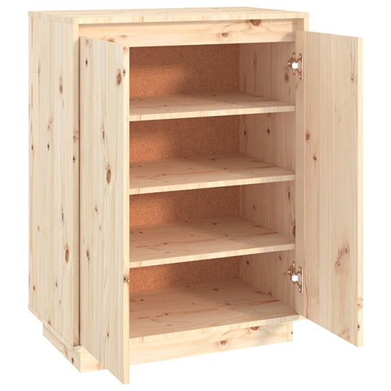 Boris Pinewood Shoe Storage Cabinet With 2 Doors In Natural_5