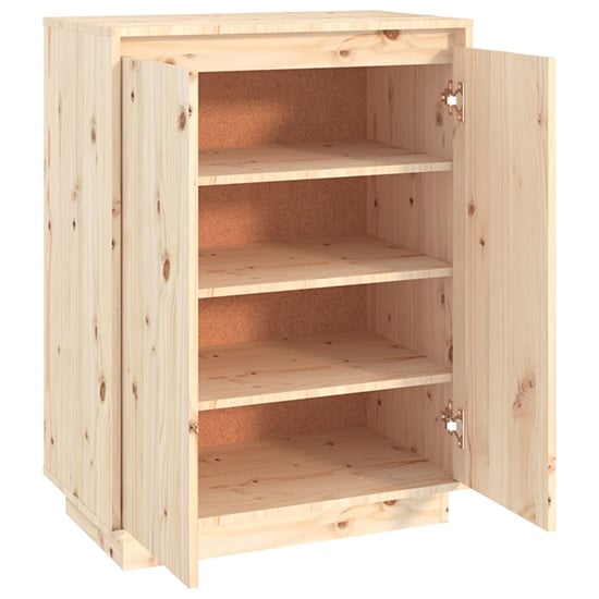 Boris Pinewood Shoe Storage Cabinet With 2 Doors In Natural