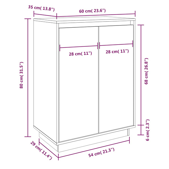 Boris Pinewood Shoe Storage Cabinet With 2 Doors In Natural