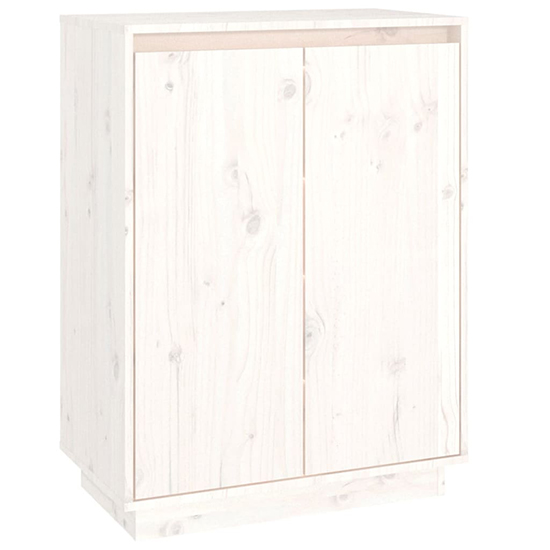 Boris Pinewood Shoe Storage Cabinet With 2 Doors In White_3