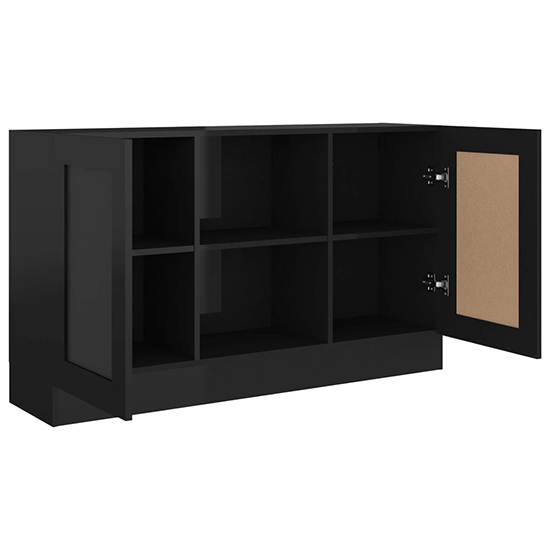 Borna High Gloss Sideboard With 2 Doors In Black_4