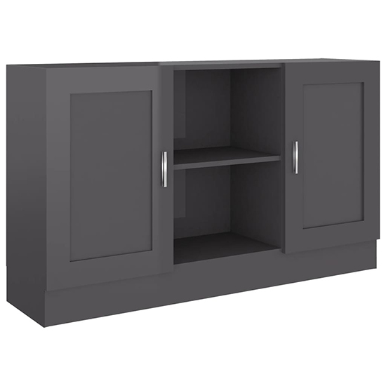 Borna High Gloss Sideboard With 2 Doors In Grey_3