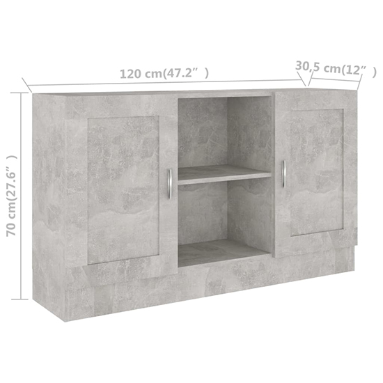 Borna Wooden Sideboard With 2 Doors In Concrete Effect