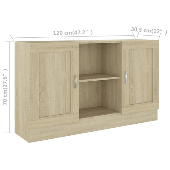 Borna Wooden Sideboard With 2 Doors In Sonoma Oak
