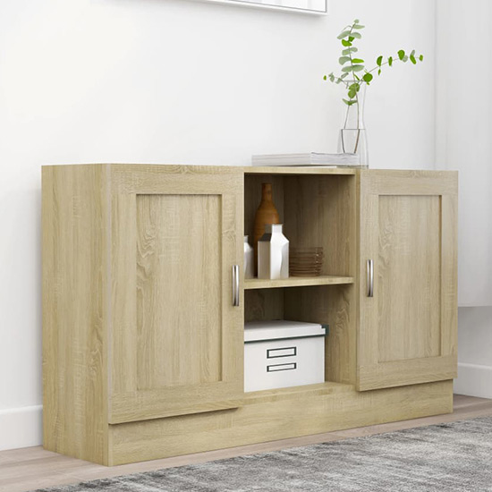 Product photograph of Borna Wooden Sideboard With 2 Doors In Sonoma Oak from Furniture in Fashion