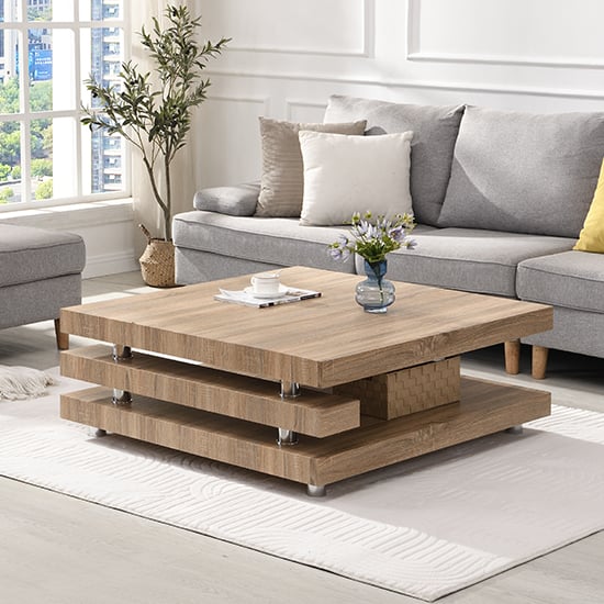 Read more about Borneo wooden coffee table square in sanremo oak