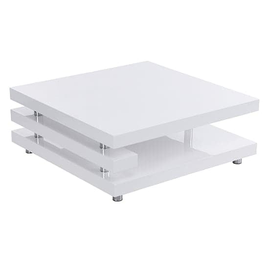 Borneo High Gloss Coffee Table Square In White_3