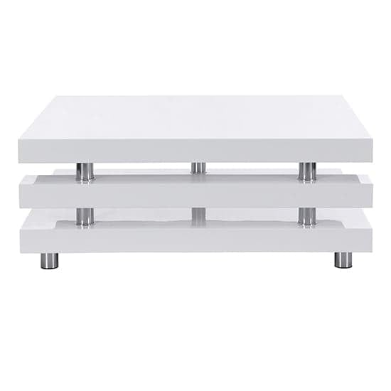 Borneo High Gloss Coffee Table Square In White_5