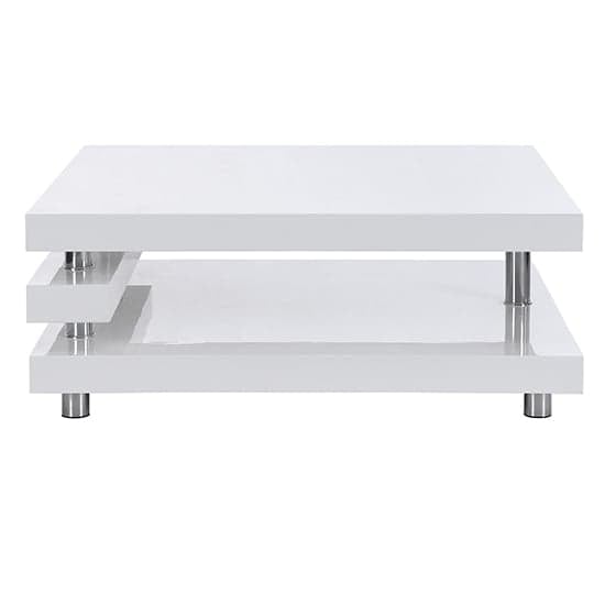Borneo High Gloss Coffee Table Square In White_6