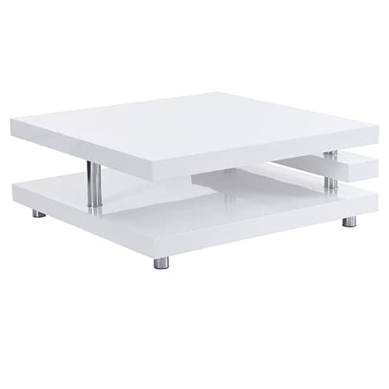 Borneo High Gloss Coffee Table Square In White_8