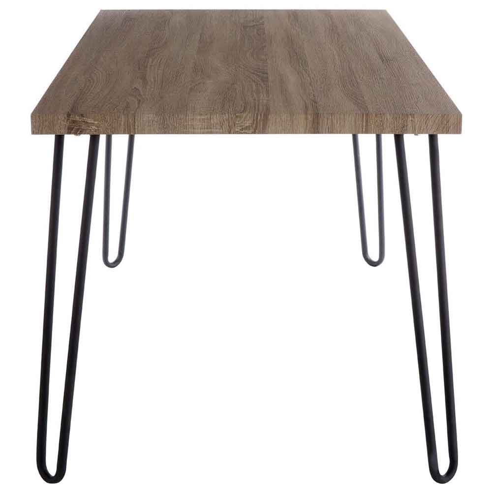 Boroh Wooden Dining Table With Metal Legs - Veneer