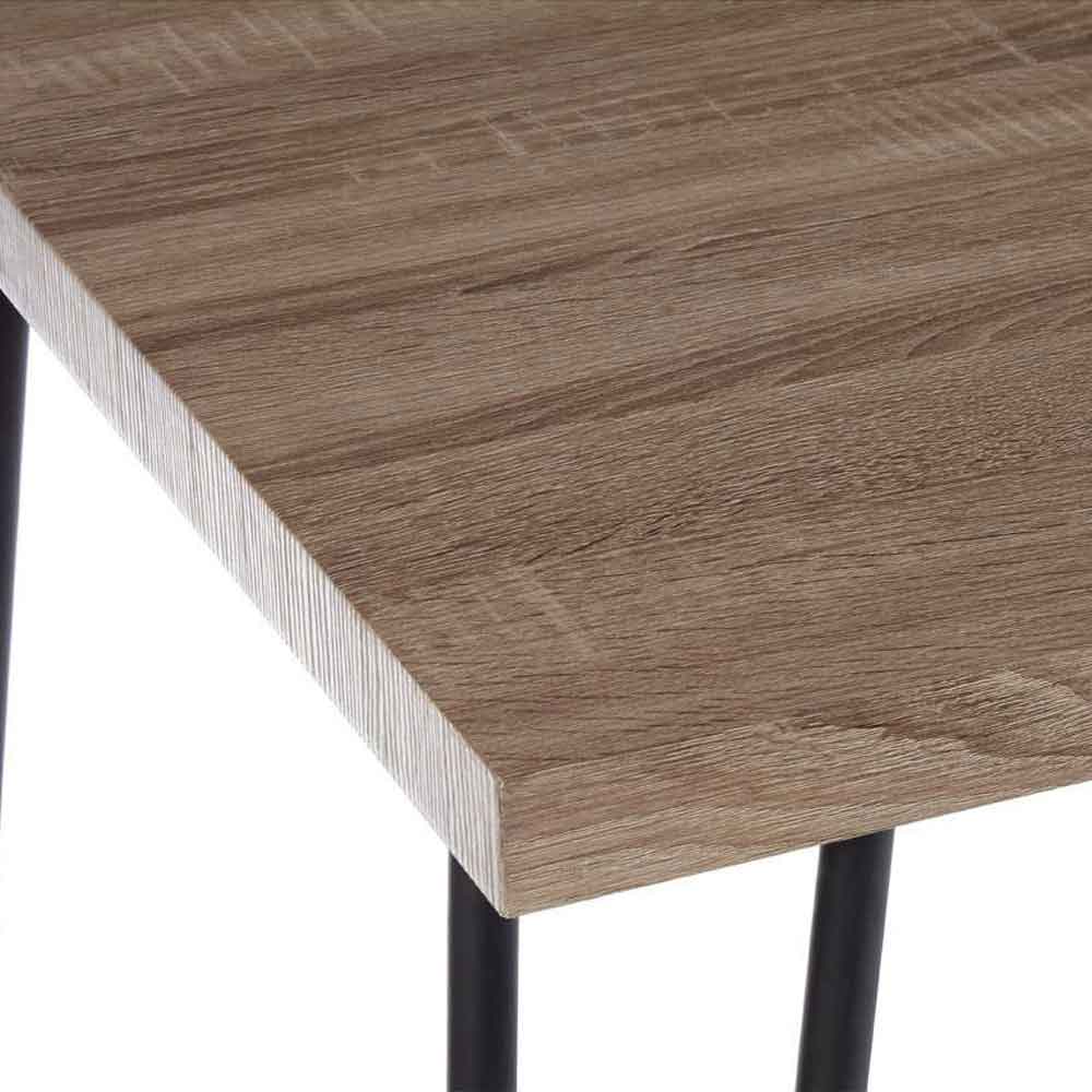 Boroh Wooden Dining Table With Metal Legs - Veneer
