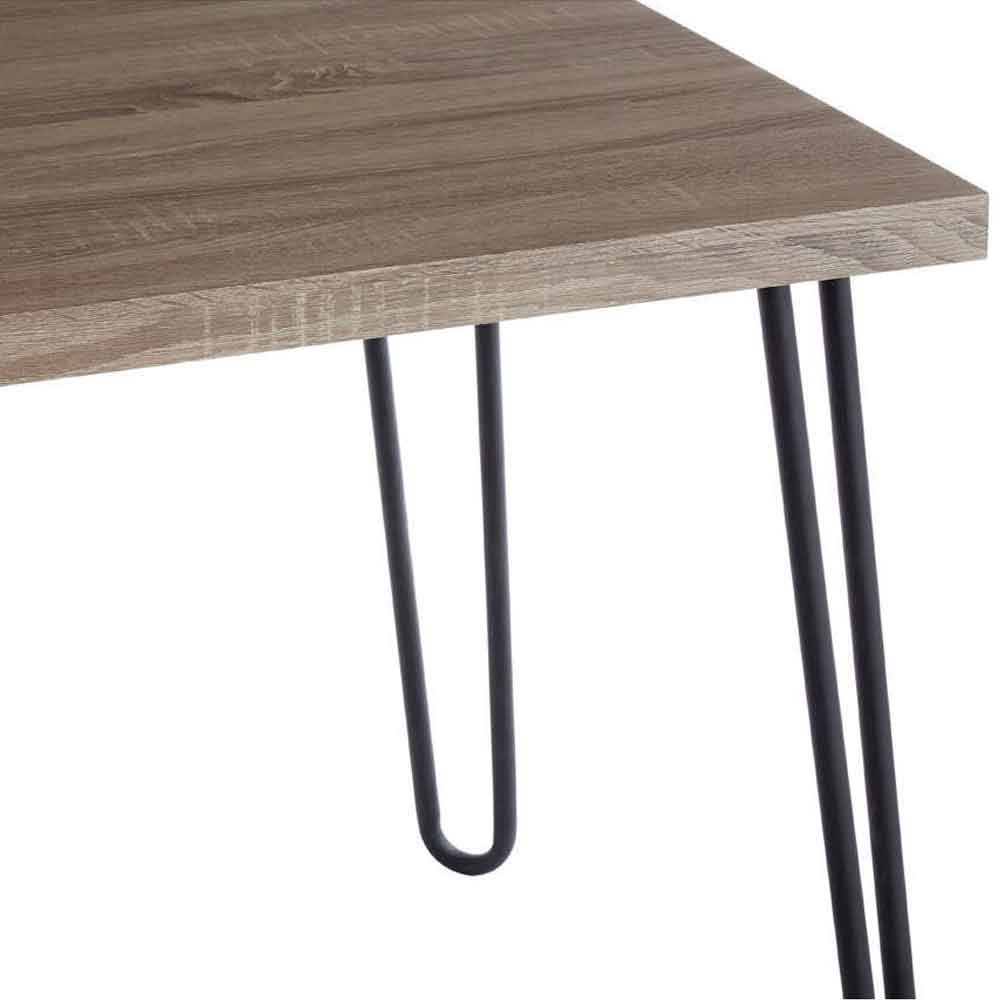 Boroh Wooden Dining Table With Metal Legs - Veneer