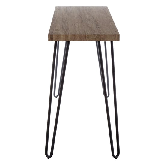 Boroh Wooden Console Table With Black Metal Legs In Natural