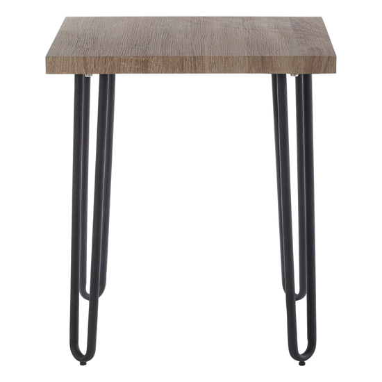 Boroh Wooden Side Table With Black Metal Legs In Natural