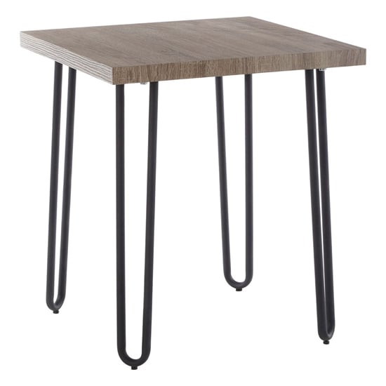 Read more about Boroh wooden side table with black metal legs in natural