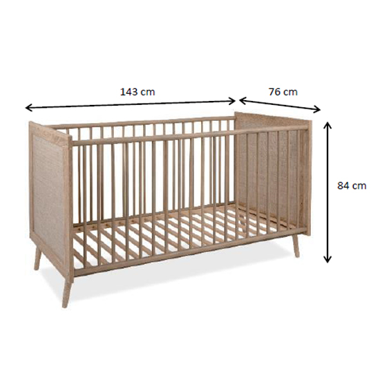 Borox Wooden Baby Cot In Sonoma Oak And Cane_3