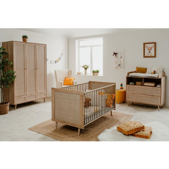 Borox Wooden Baby Cot In Sonoma Oak And Cane_4