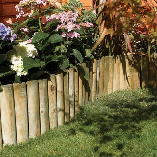 Read more about Bort 12 inch set of 2 wooden 1.0m border roll in natural timber