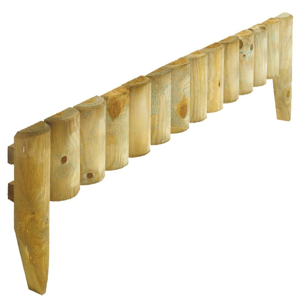 Bort Wooden Garden Set Of 2 Border Fence In Natural 22.5cm