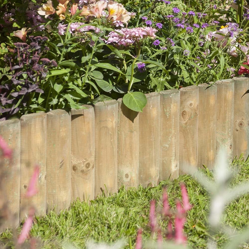 Bort Wooden Garden Set Of 2 Border Fence In Natural 22.5cm