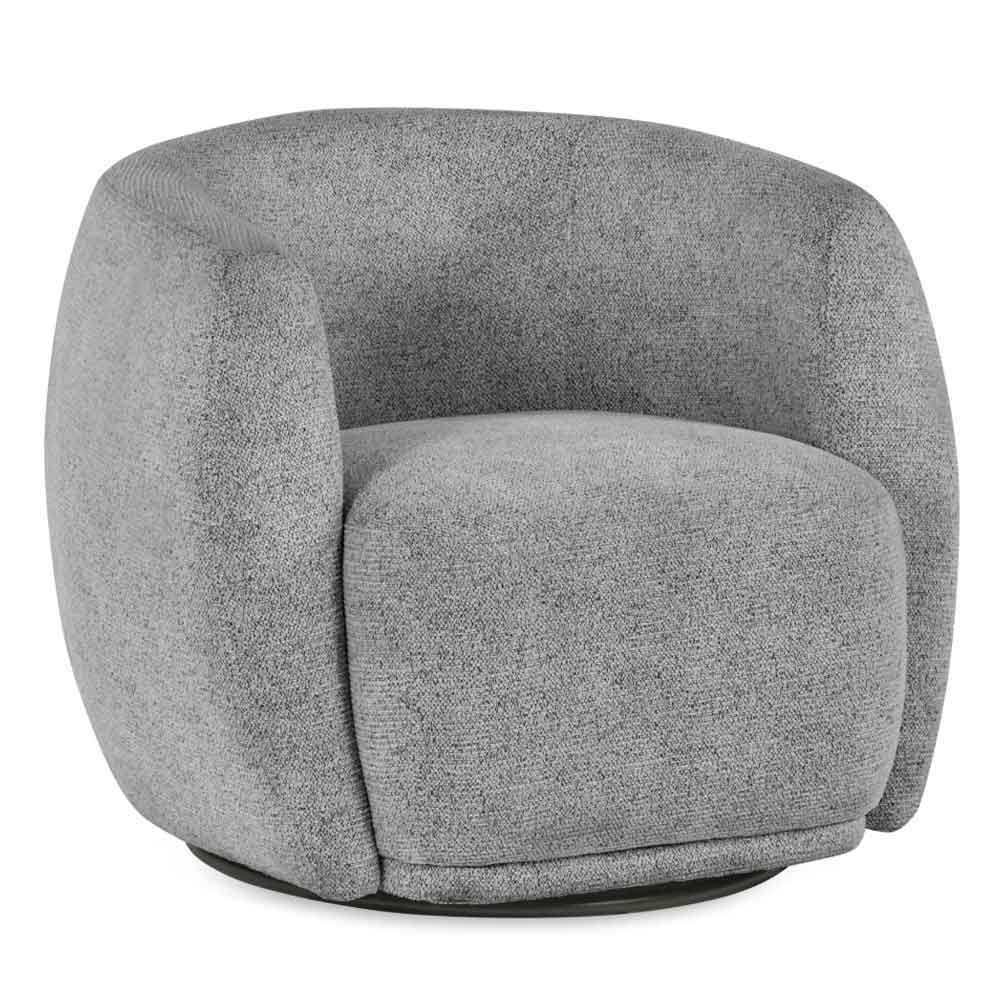 Borven Fabric Swivel Bedroom Chair in Fossil