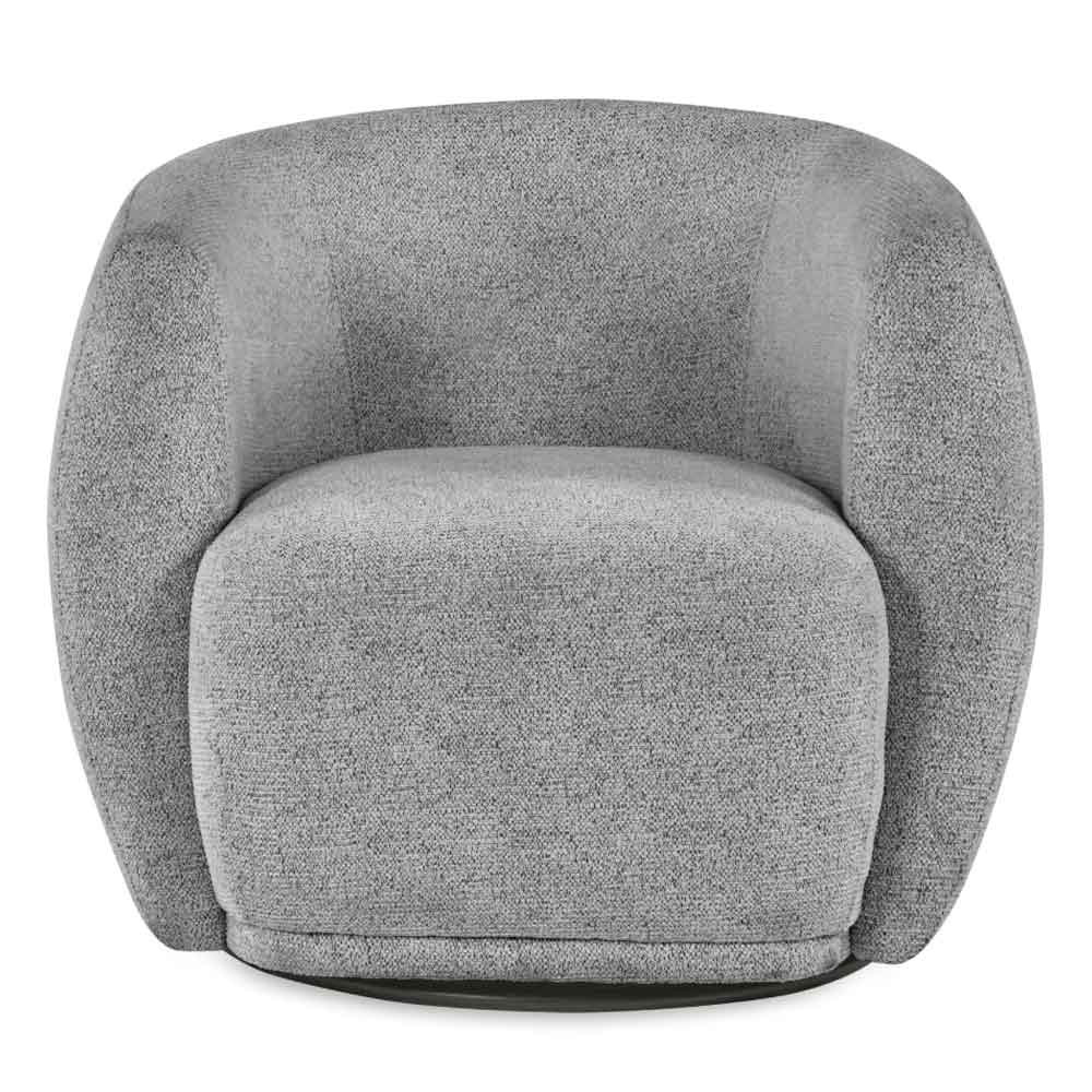 Borven Fabric Swivel Bedroom Chair in Fossil