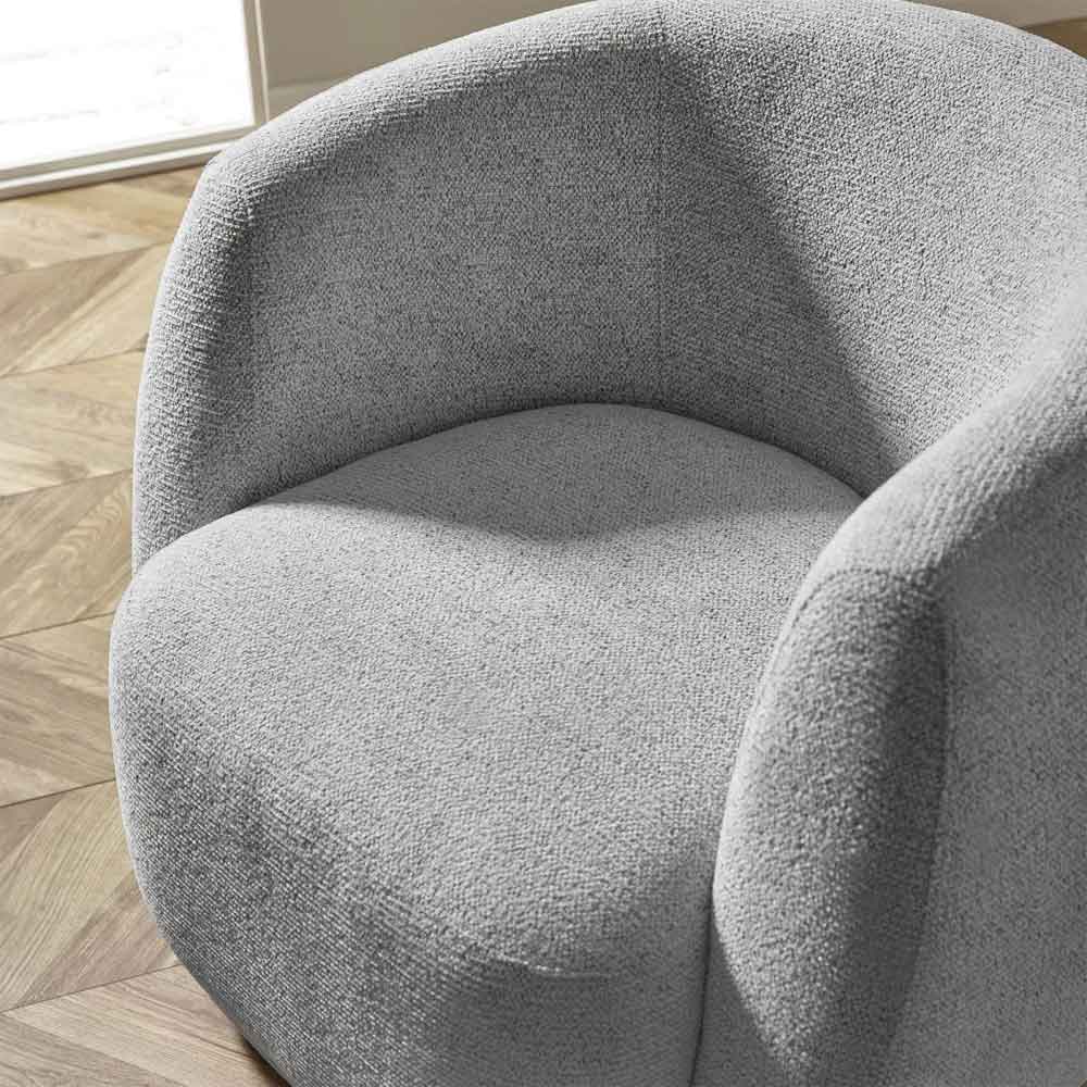 Borven Fabric Swivel Bedroom Chair in Fossil