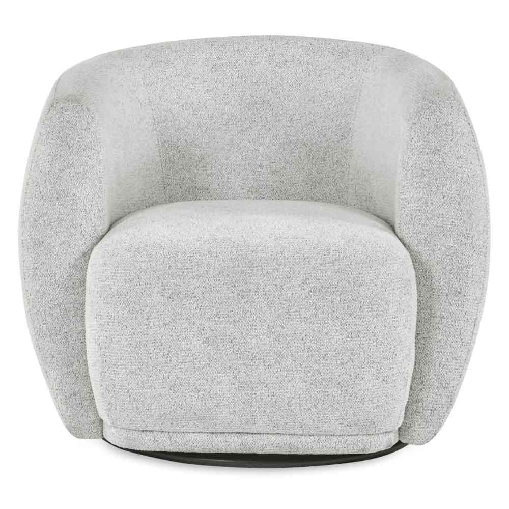 Borven Fabric Swivel Bedroom Chair in Oyster