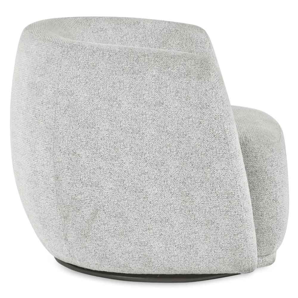 Borven Fabric Swivel Bedroom Chair in Oyster