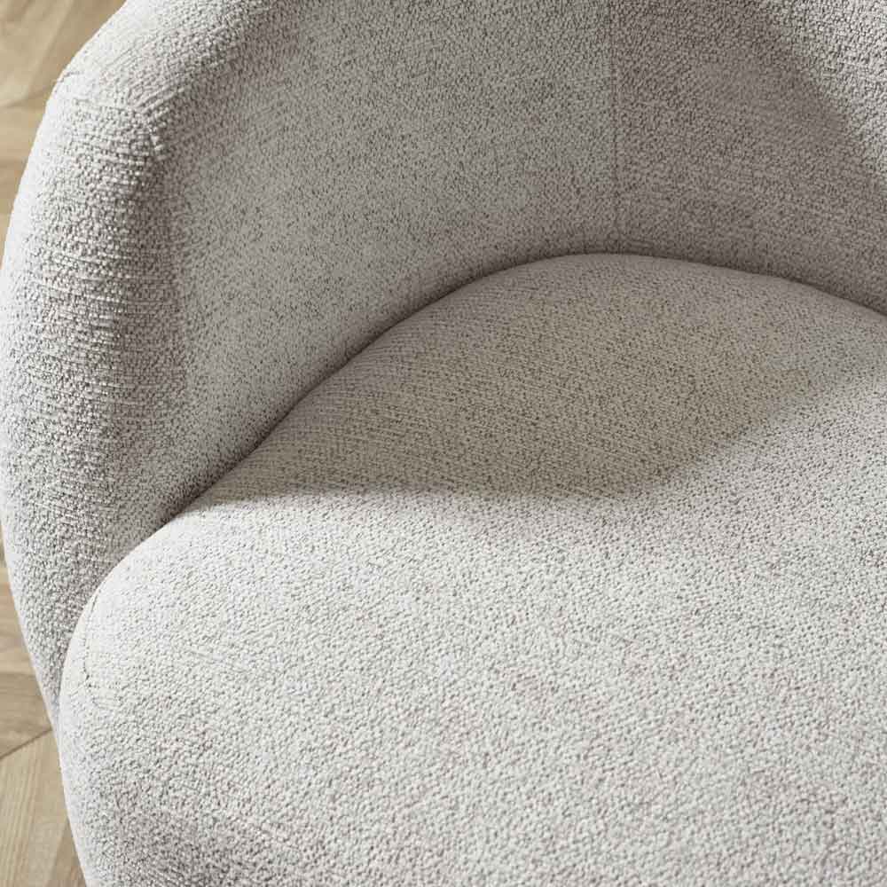 Borven Fabric Swivel Bedroom Chair in Oyster