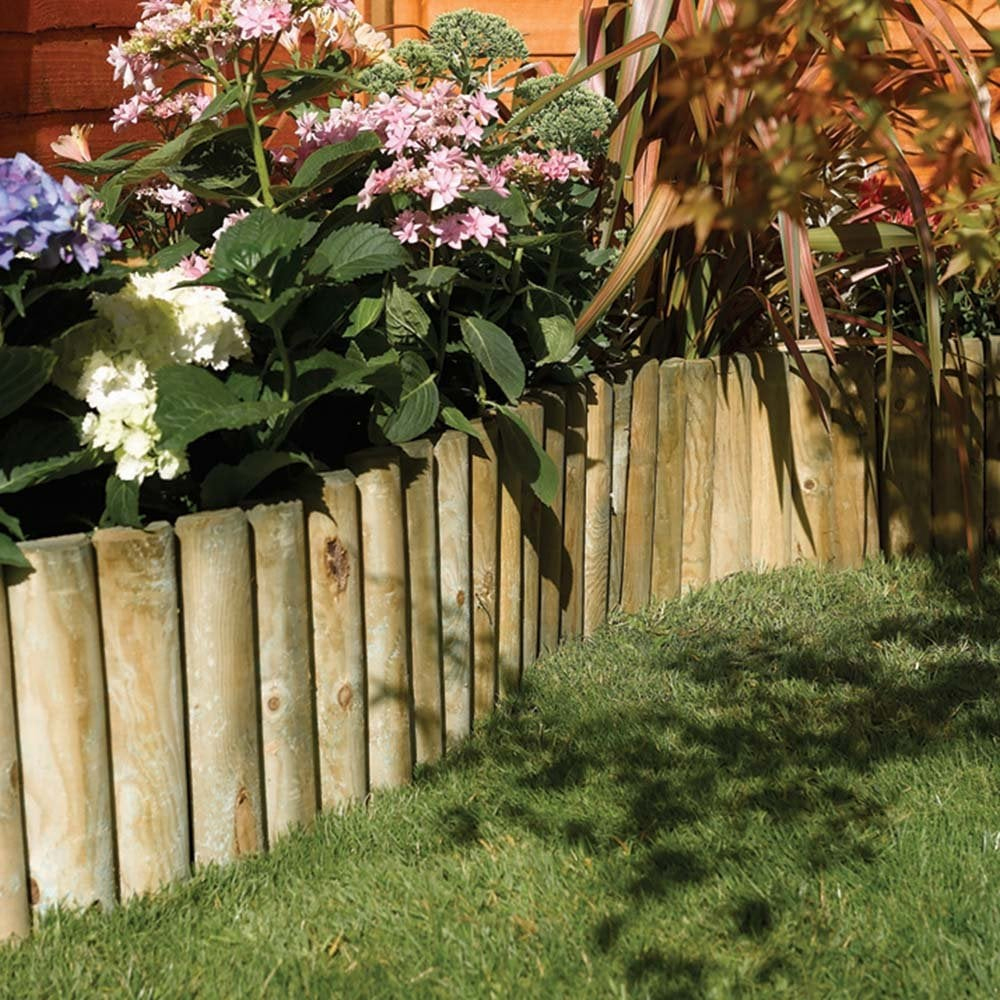 Bory Wooden Garden Set Of 2 Border Roll Fence In Natural 30cm_Discontinued